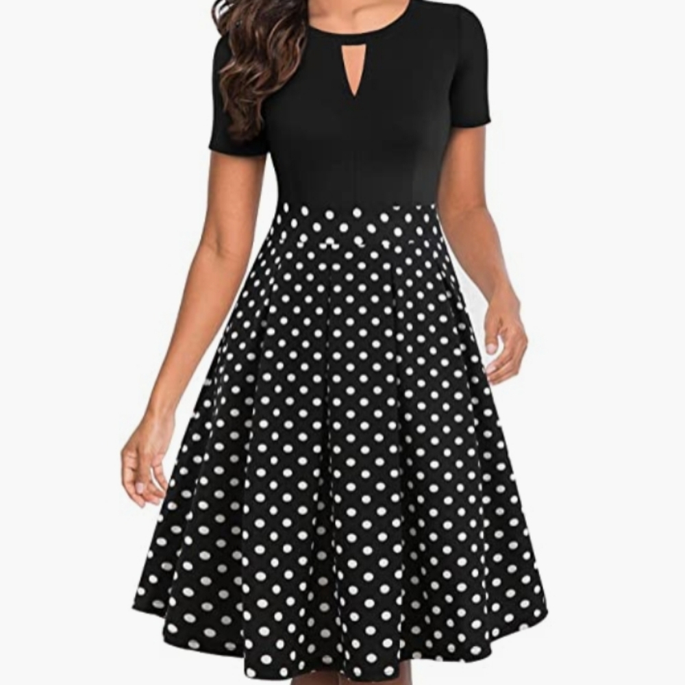 Yathon polka dot dress, size M, NWT